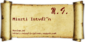 Miszti István névjegykártya